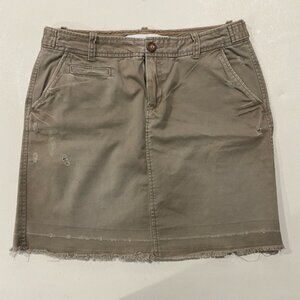 Old Navy Distressed Cotton Mini Skirt, Beige, Size 8